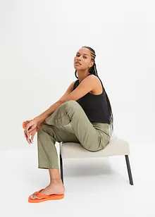 Geribde top met racerback van biologisch katoen, bonprix