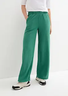 Wijde broek van gestructureerde jersey, high waist, bonprix