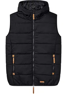Bodywarmer met capuchon en imitatieleer, bonprix