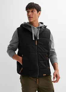 Bodywarmer met capuchon en imitatieleer, bonprix