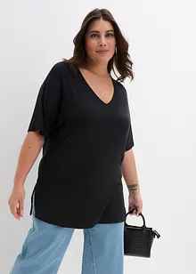 Longshirt met V-hals en vleermuismouwen, bonprix