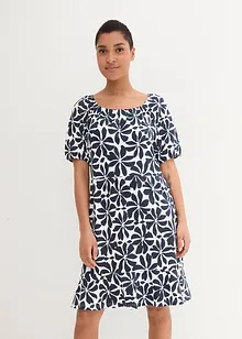Jersey jurk van katoen met carréhals, bonprix