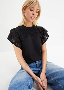 Shirt met broderie anglaise, BODYFLIRT