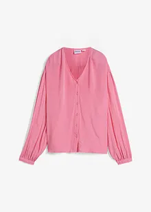 Losjes vallende crinkle blouse met knoopsluiting, bonprix