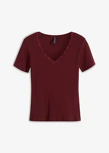 Geribd shirt met kant, bonprix