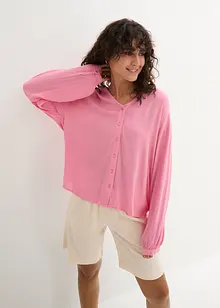 Losjes vallende crinkle blouse met knoopsluiting, bonprix