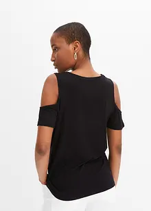 Cold shoulder shirt met eyelets, bonprix