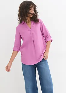 Blouse met linnen en 3/4 mouwen, bonprix