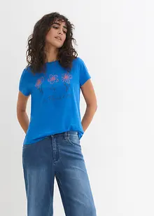 Basic T-shirt met print (set van 2), bonprix