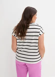 Frotté shirt met strepen, korte mouw, bonprix