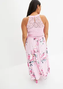 Maxi jurk met bloemenprint en kant, bonprix