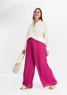 Soepelvallende broek met wijde pijpen, bonprix