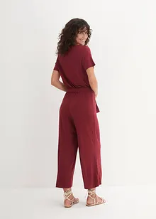Jersey jumpsuit met V-hals, korte mouw, bonprix
