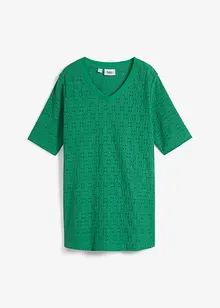 Crêpe shirt met broderie anglaise, licht transparant, bonprix