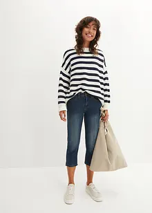 Slim fit jeans met mid waist, cropped, bonprix