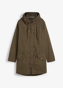 Korte, katoenen parka met opstaande kraag, getailleerd, bonprix