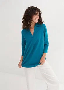 Blouse met linnen en 3/4 mouwen, bonprix