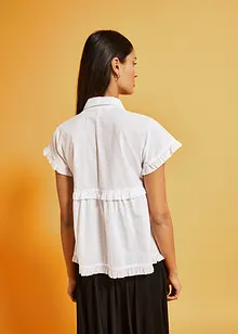 Blouse met korte mouwen en broderie anglaise, bonprix