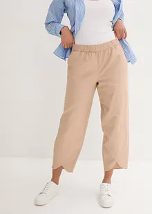 Cropped broek met linnen en high waist comfortband, loose fit, bonprix