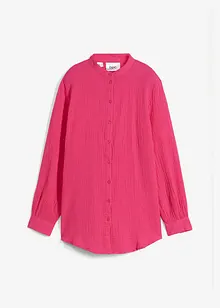 Lange mousseline blouse van katoen met zijsplitten, bonprix