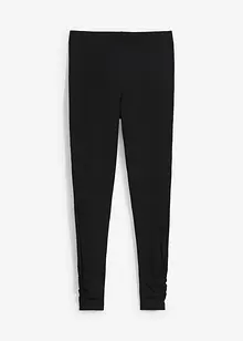 Katoenen legging met brede comfortband en plooidetail, bonprix