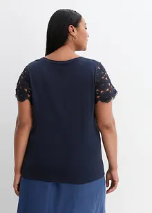 Shirt van puur linnen met gehaakte mouwen, bonprix