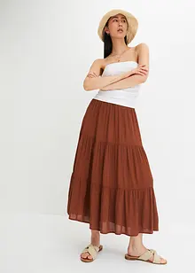 Crinkle midi rok van viscose, bonprix