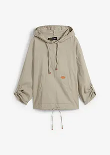 Blouse met capuchon van linnenmix, bonprix