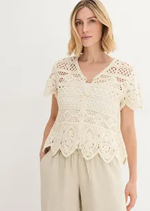 Kort crochet vest, bonprix