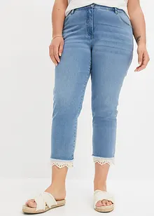 Stretch jeans met kanten boordjes, bonprix