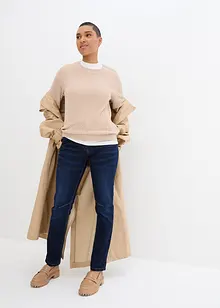 Stretch boyfriend jeans mid waist, met comfortabele band, bonprix