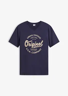 T-shirt met V-hals van biologisch katoen, bonprix