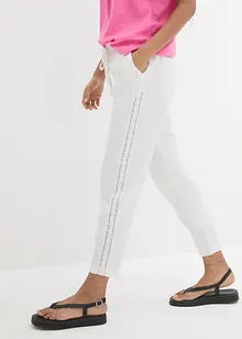 Linnen broek met kant opzij, cropped, bpc bonprix collection