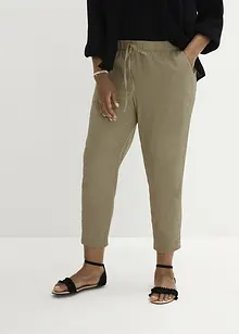 Linnen broek met kant opzij, cropped, bonprix