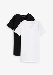 Basic longshirt met V-hals (set van 2), bonprix