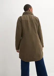 Korte katoenen parka met opstaande kraag, getailleerd, bonprix