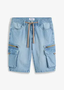 Lange jeans short met cargozakken, regular fit, John Baner JEANSWEAR