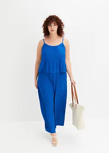 Jersey plissé jumpsuit, bonprix