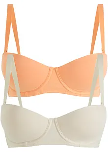 Strapless beugel bh (set van 2) met biologisch katoen, bonprix