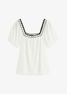 T-shirt met kantrandjes, bonprix