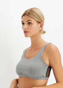 Bralette met biologisch katoen en kant, bonprix