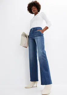 Wide leg jeans met mid waist, bonprix