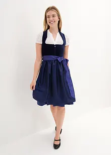 Dirndl met fluweel en schort van satijn (2-dlg. set), bonprix