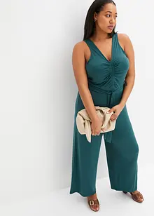 Jersey jumpsuit met plooitjes, bonprix