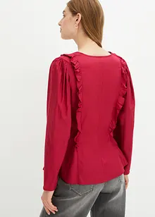 Blouse met volants van soepele viscose, bonprix