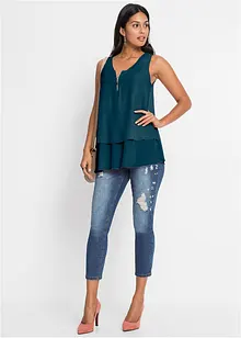 Top met rits in een viscosemix, bonprix