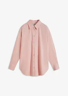 Oversized overhemdblouse met knoopsluiting van katoen, bonprix