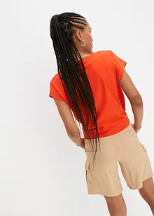 Kort T-shirt met knoopeffect, bonprix