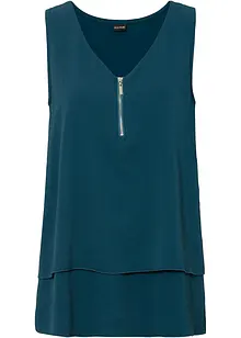 Top met rits in een viscosemix, bonprix