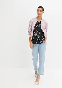 Shirt met ritssluiting in een katoenmix, bonprix